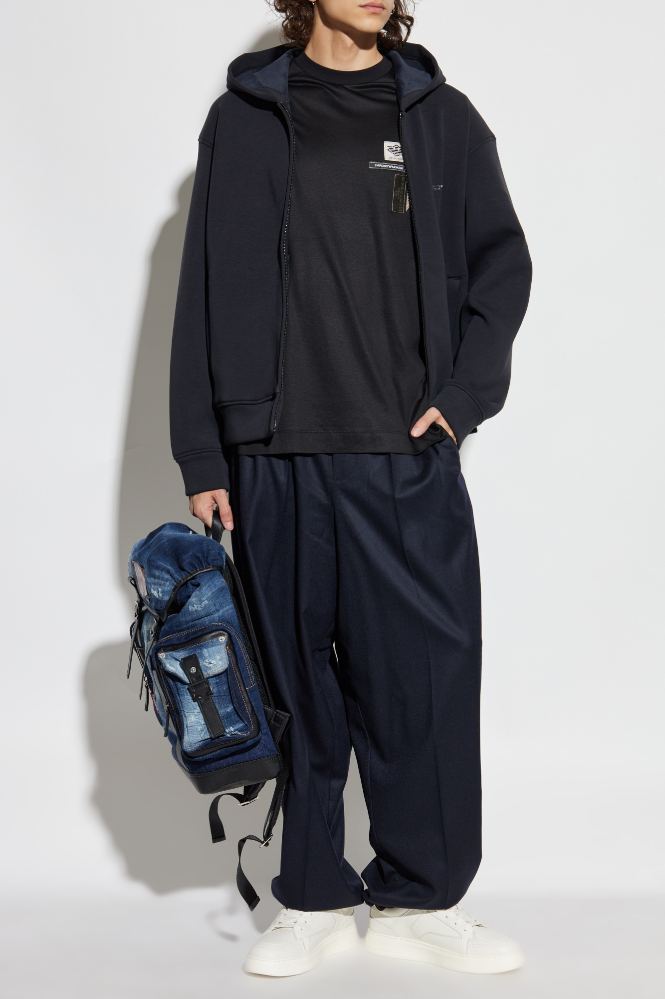 emm the shop 丸襟(black) emm petit marueri Black T-shirt with logo Emporio Armani - Vitkac AS